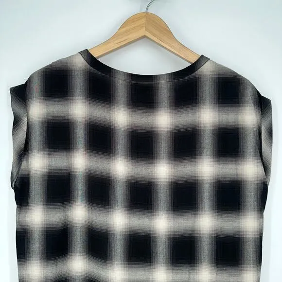 ALLSAINTS Heny Dress 90s Grunge Punk Plaid Sleeveless Dress, Black