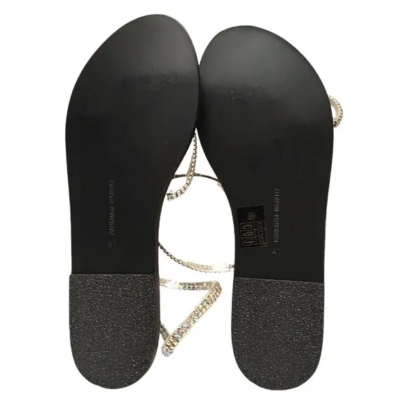 ANCIENT GREEK SANDALS Irina Crystal Embellished Handmade Slip On