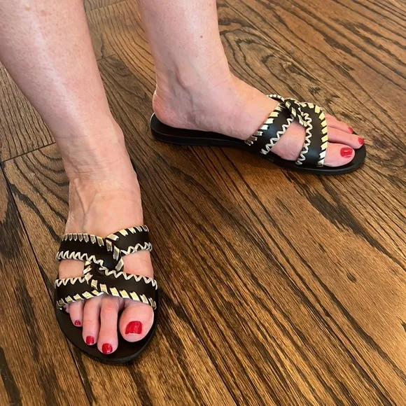 Ancient Greek Sandals Whipstitch Desmos Slide Sandal