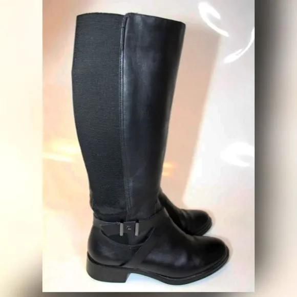 Andre Assous Womens 9 Waterproof Tall Leather Back Gore Heeled Boots H20