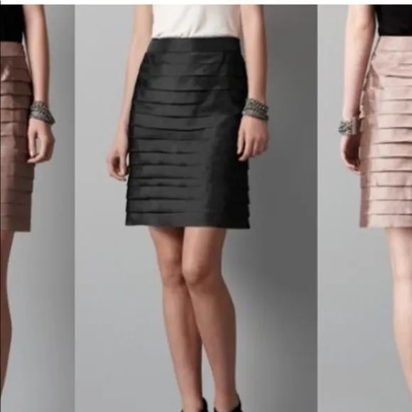 🖤✨Ann Taylor Black Silk Tiered Skirt 🖤 0 ✨