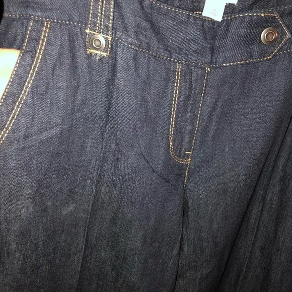 ANN TAYLOR size 10 blue high waist wide leg jeans trouser style