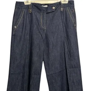ANN TAYLOR size 10 blue high waist wide leg jeans trouser style