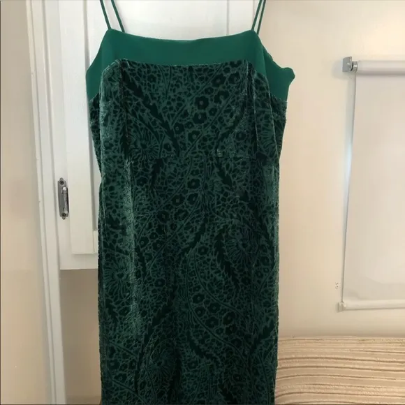 Anthropologie Aria Burnout Velvet Slip Dress