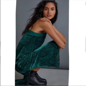 Anthropologie Aria Burnout Velvet Slip Dress