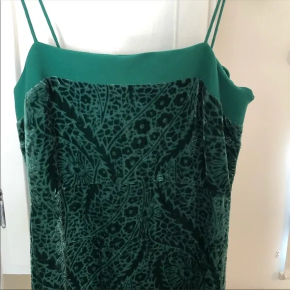 Anthropologie Aria Burnout Velvet Slip Dress