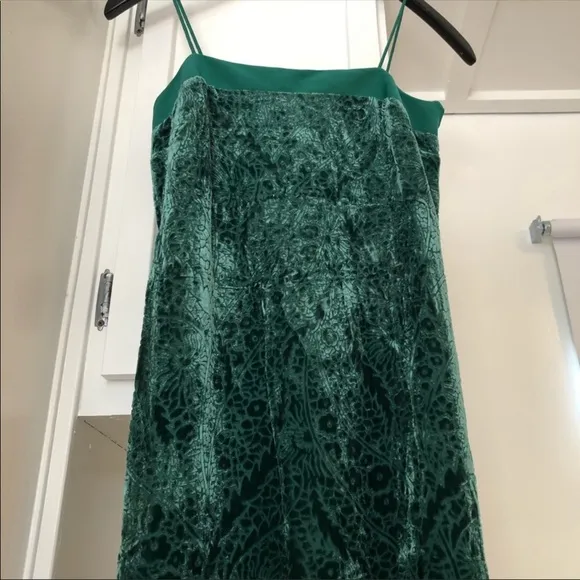 Anthropologie Aria Burnout Velvet Slip Dress