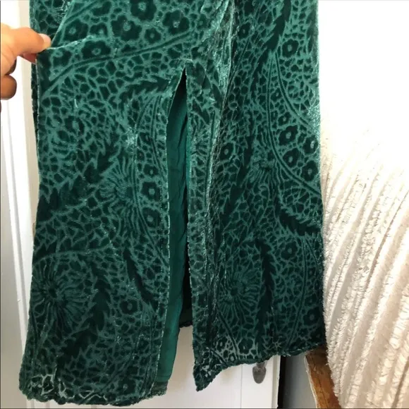 Anthropologie Aria Burnout Velvet Slip Dress