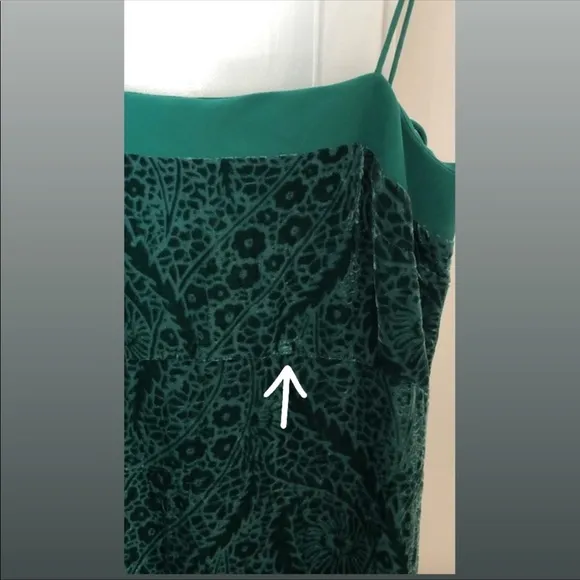 Anthropologie Aria Burnout Velvet Slip Dress