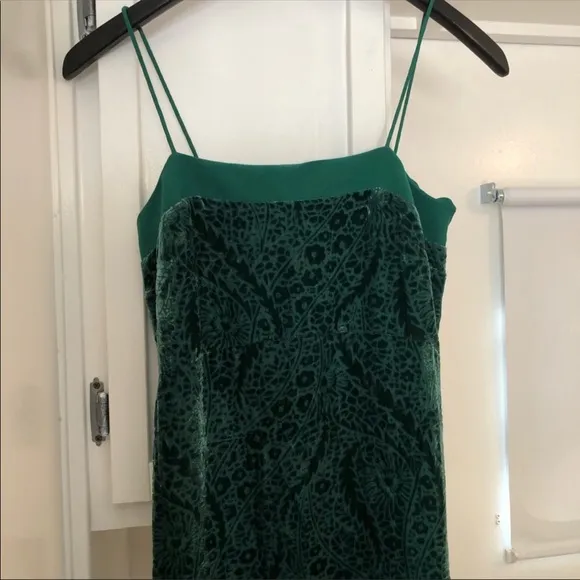 Anthropologie Aria Burnout Velvet Slip Dress