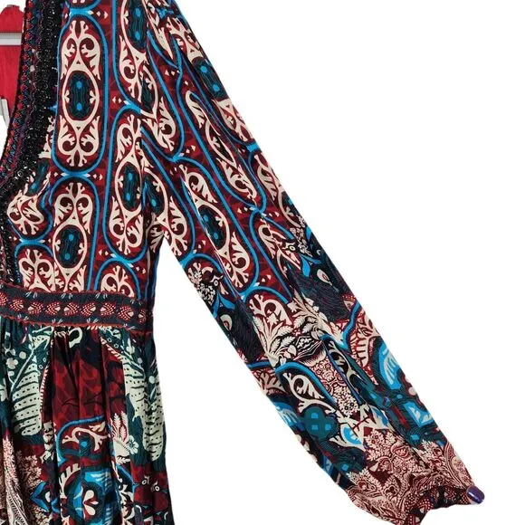 Anthropologie BHANUNI by JYOTI Dress Womens 0 Petite Multicolor Patterned Maxi