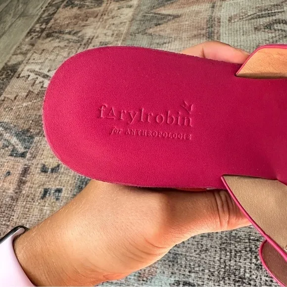 Anthropologie Bright Slip On Sandals sz 9