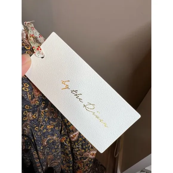 Anthropologie Floral Puff-Sleeved Midi Dress