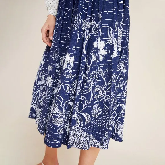 Anthropologie Haven Pleated Knit Midi Skirt