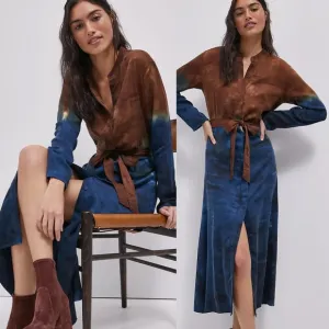 Anthropologie Perla Tie-Dye Maxi Dress