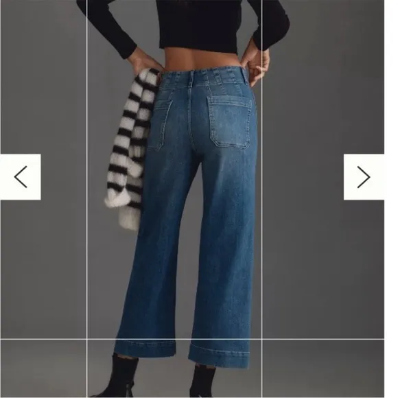 Anthropologie Pilcro The Skipper Jean Wide Leg Jeans Blue Stretch Size 29