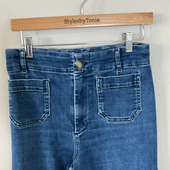 Anthropologie Pilcro The Skipper Jean Wide Leg Jeans Blue Stretch Size 29