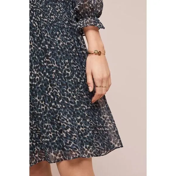 Anthropologie - Seen worn kept Pleated Leopard Dress