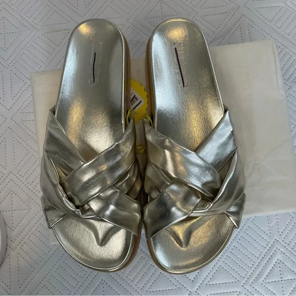 Anthropologie Silent D Helena Sandals Size 40 In Gold