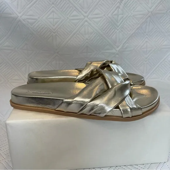 Anthropologie Silent D Helena Sandals Size 40 In Gold