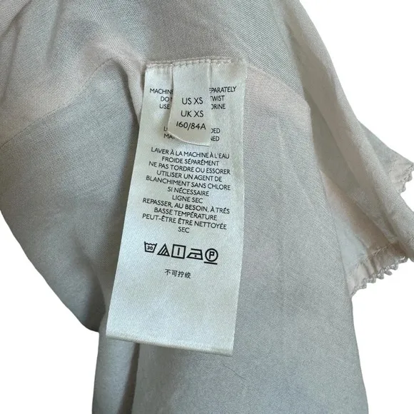 Anthropologie Sky Cressida Long Sleeve Handkerchief Hem MultiColor Midi Dress XS