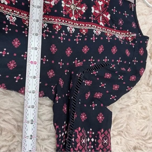 Anthropologie Vanessa Virginia Kaleidoscope Embroidered Beaded Tunic Dress