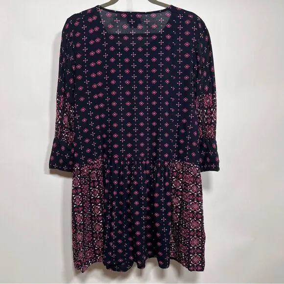 Anthropologie Vanessa Virginia Kaleidoscope Embroidered Beaded Tunic Dress
