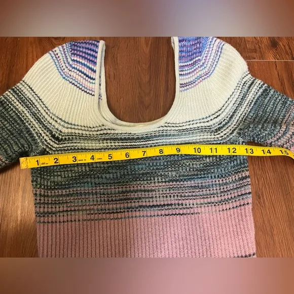 Anthropologie Womens XS Space-Dyed Scoop Neck Knit Midi Dress Multicolor Striped
