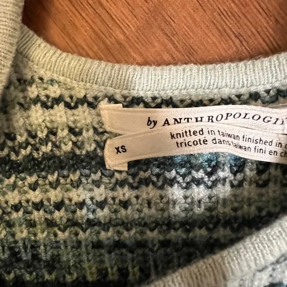 Anthropologie Womens XS Space-Dyed Scoop Neck Knit Midi Dress Multicolor Striped