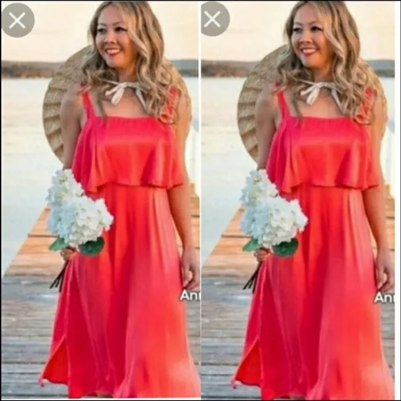 Anyhropologie Red Bl-nk Shelley Cocktail Dress