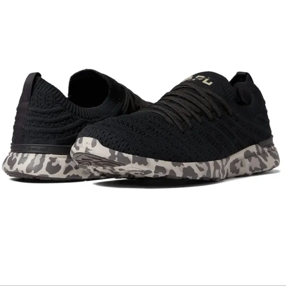 APL ATHLETIC PROPULSION LABS women TECHLOOM WAVE IN BLACK/Asteroid /Leopard 9.5