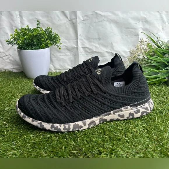 APL ATHLETIC PROPULSION LABS women TECHLOOM WAVE IN BLACK/Asteroid /Leopard 9.5