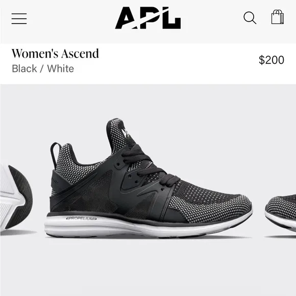 APL Women's Ascend Black and White Shoes