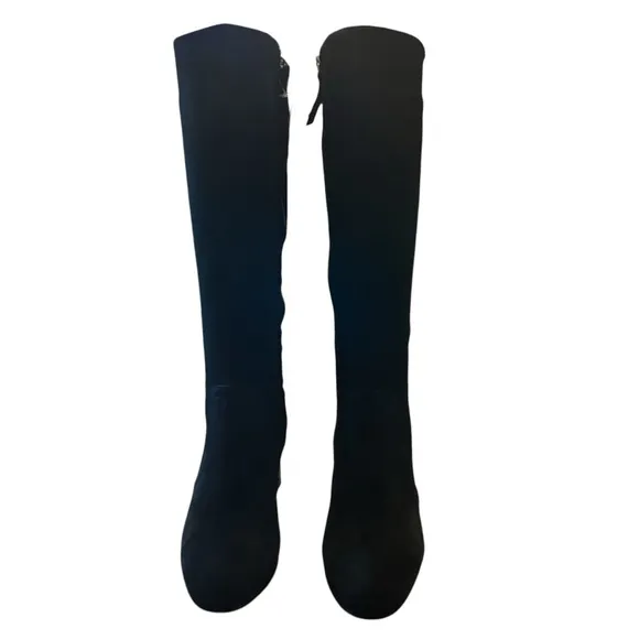 Aqua college Tori Black Waterproof Suede Square Toe Knee High Boots NEW Size 5.5