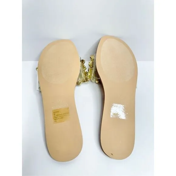 AQUA Sandals Womens Size 7 Embellished Open Toe Summer Slides NEW