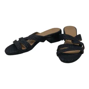 Aquatalia black woven slip on sandals size 9
