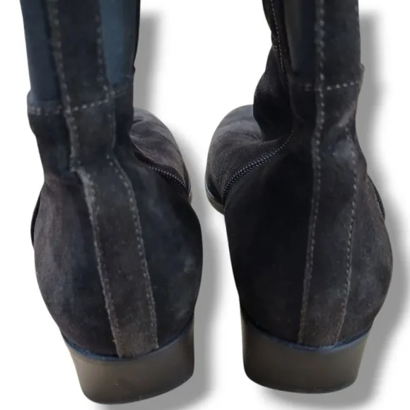 Aquatalia Boots Size 10 Aquatalia Finola Brown Suede Elastic Panel Made In Italy