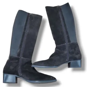 Aquatalia Boots Size 10 Aquatalia Finola Brown Suede Elastic Panel Made In Italy