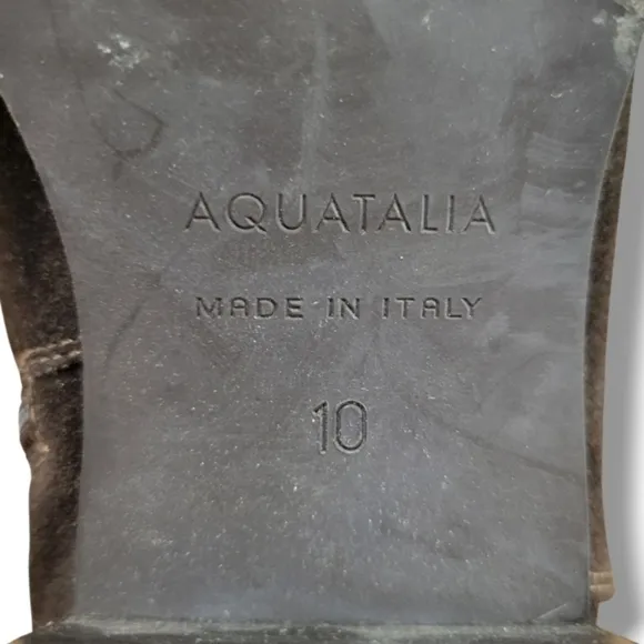 Aquatalia Boots Size 10 Aquatalia Finola Brown Suede Elastic Panel Made In Italy