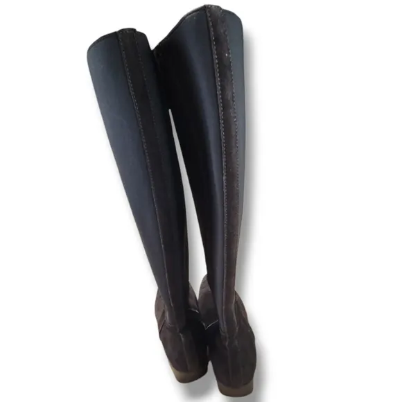 Aquatalia Boots Size 10 Aquatalia Finola Brown Suede Elastic Panel Made In Italy