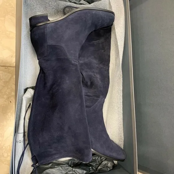 Aquatalia Lisabetta Dress Suede Navy Boots