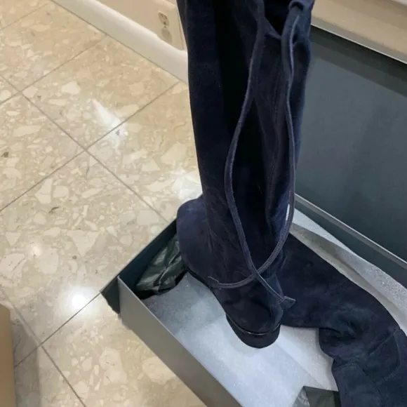 Aquatalia Lisabetta Dress Suede Navy Boots