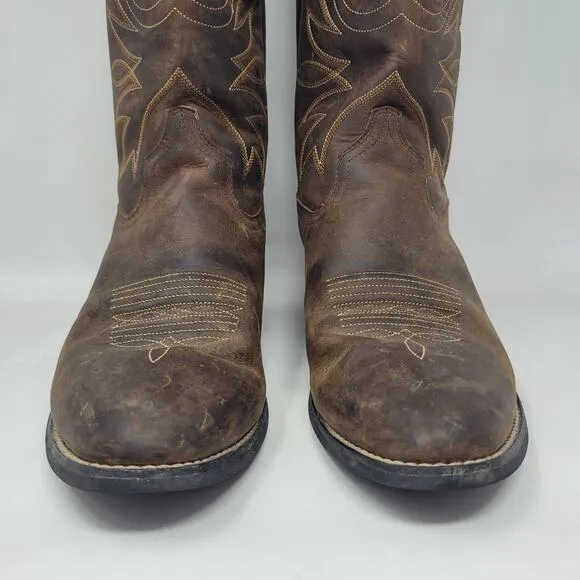 Ariat Boots Womens 9C Brown Leather Heritage R Toe Western Cowboy Ranch Riding