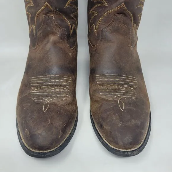 Ariat Boots Womens 9C Brown Leather Heritage R Toe Western Cowboy Ranch Riding