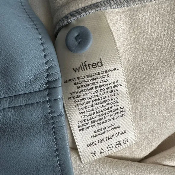 Aritzia Wilfred Caroline Vegan Leather Shirt Dress in Blue Dune Size 2XS