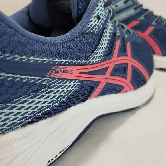 ASICS GEL-Contend 6 Blue Pink Running Shoes - Women's Size 8