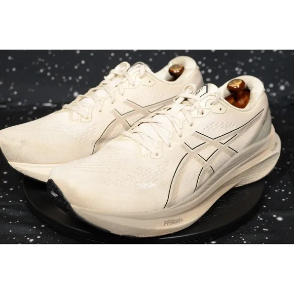 Asics GEL-KAYANO 30 Sneaker Mens US 12 Oatmeal Black Knit Running Shoes 1011B548