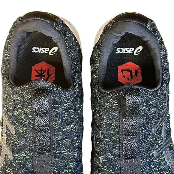 Asics Hypergel Kenzen #T8F0N Black Lime Green Athletic Running Sneakers Shoes 8