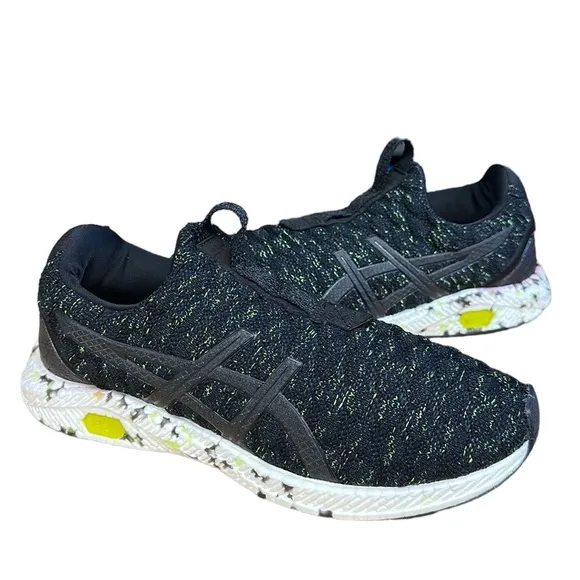 Asics Hypergel Kenzen #T8F0N Black Lime Green Athletic Running Sneakers Shoes 8