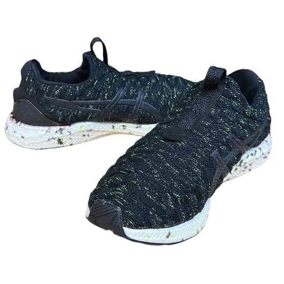 Asics Hypergel Kenzen #T8F0N Black Lime Green Athletic Running Sneakers Shoes 8